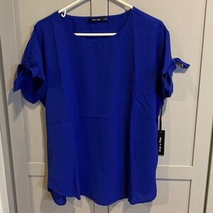 Doe and Rae Royal Blue Blouse NWT